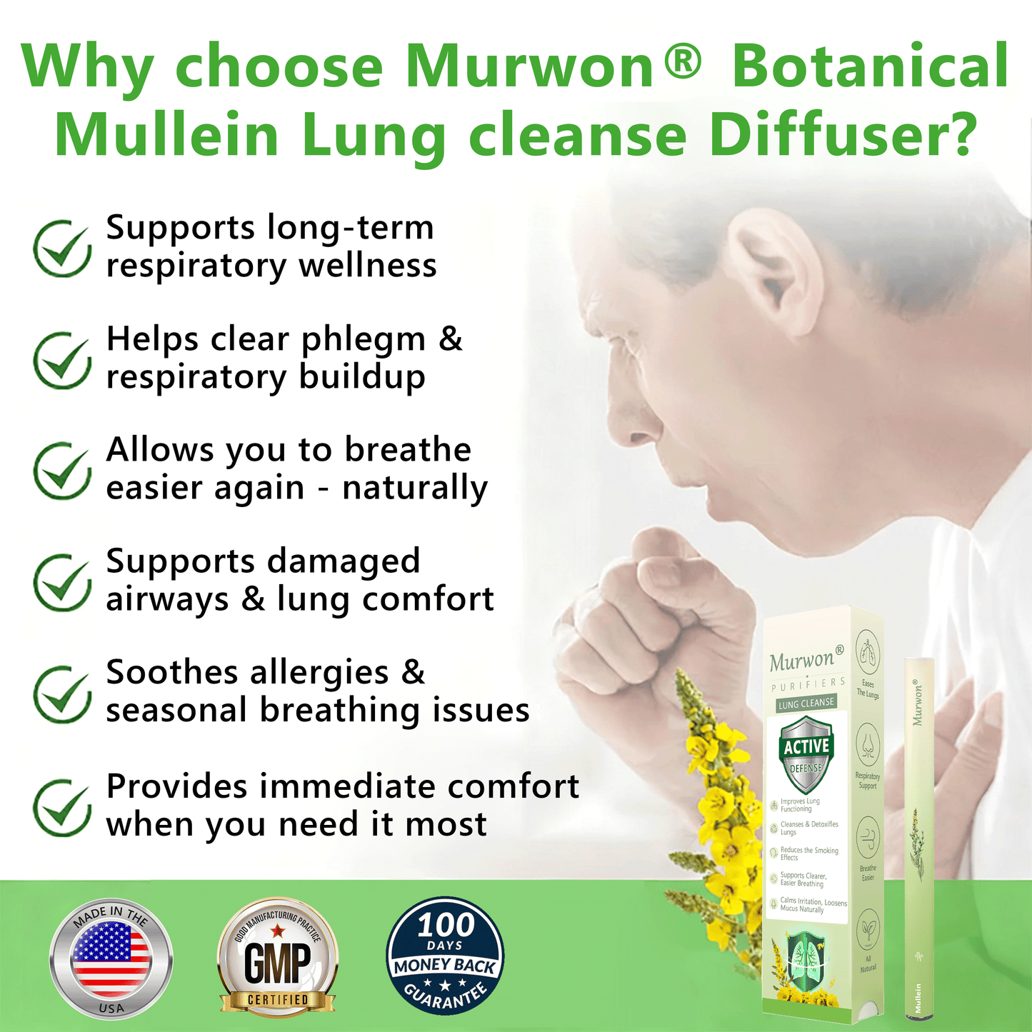 Produs românesc de calitate, livrare în țară 🥇 Inhalator Murwon® pentru plămâni 🍏(👨‍⚕️ Ajutor în tuse, inflamație, dispnee, expectorație, nas înfundat, bronșită și alergii) ❤️