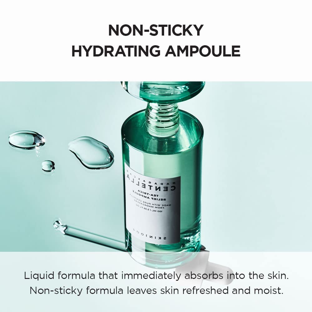 Ampoule SKIN1004 Tea-Trica Relief 100ml (3.38 fl. oz), Hydratation Apaisante pour Peaux Sensibles