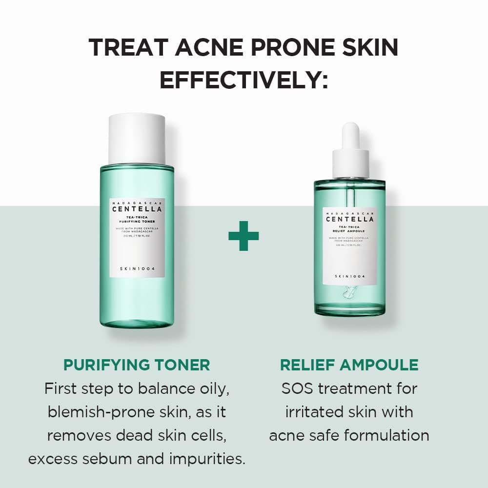 Ampoule SKIN1004 Tea-Trica Relief 100ml (3.38 fl. oz), Hydratation Apaisante pour Peaux Sensibles